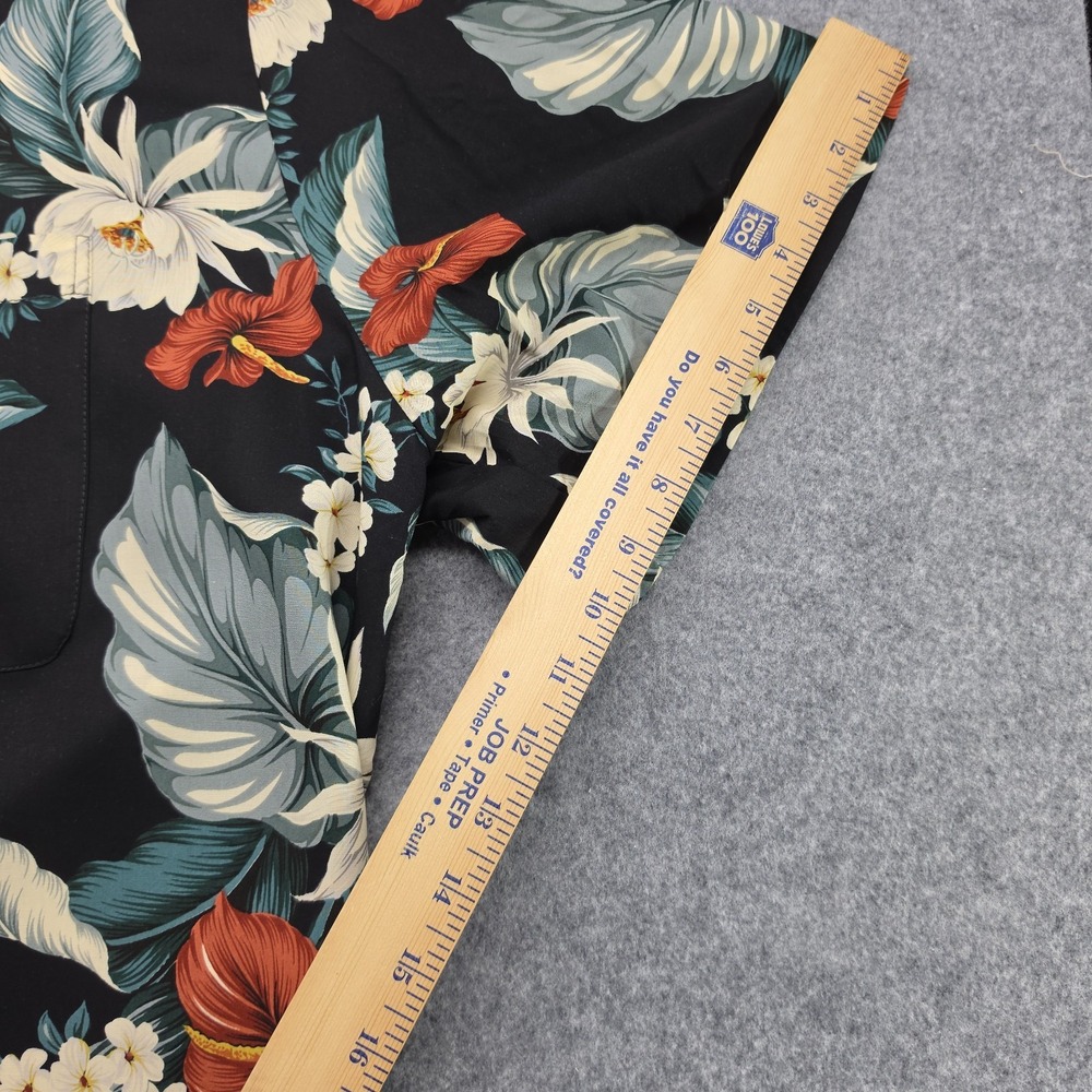 Iolani Mens 3XL Tropical Floral Short Sleeve Hawaiian Shirt Black Floral USA - Picture 4 of 14